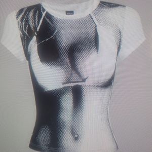 White and black body heat map print T-shirt.